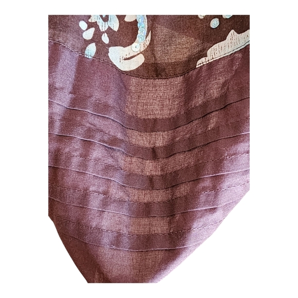 Coldwater Creek Brown Blue Floral A-Line Midi Skirt Size 12 NWT Boho Chic - Picture 9 of 11